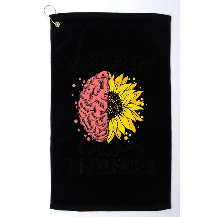 Normalize Our Differences Neurodiversity Neurodivergent Platinum Collection Golf Towel