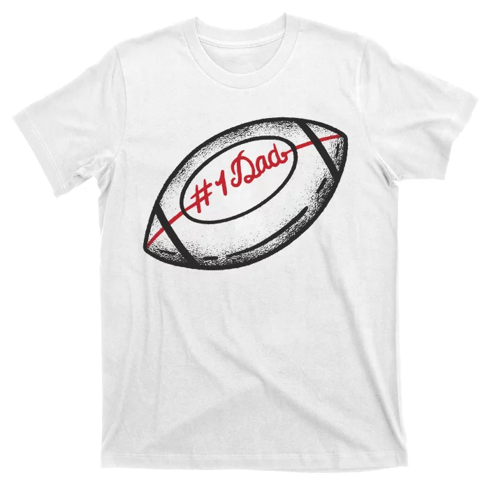 Number One Dad Football Gift T-Shirt