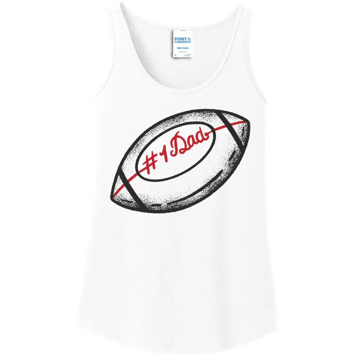 Number One Dad Football Gift Ladies Essential Tank