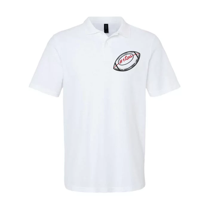 Number One Dad Football Gift Softstyle Adult Sport Polo