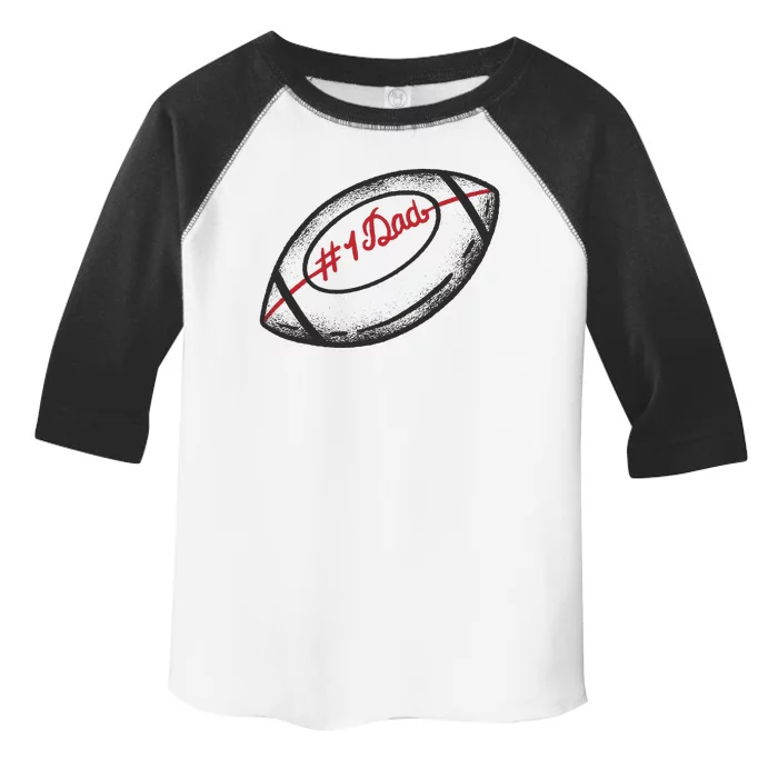 Number One Dad Football Gift Toddler Fine Jersey T-Shirt