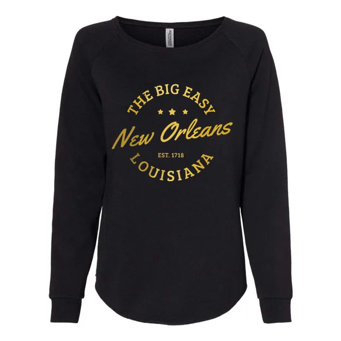 New Orleans Est 1718 Louisiana Vintage Nola Womens California Wash Sweatshirt