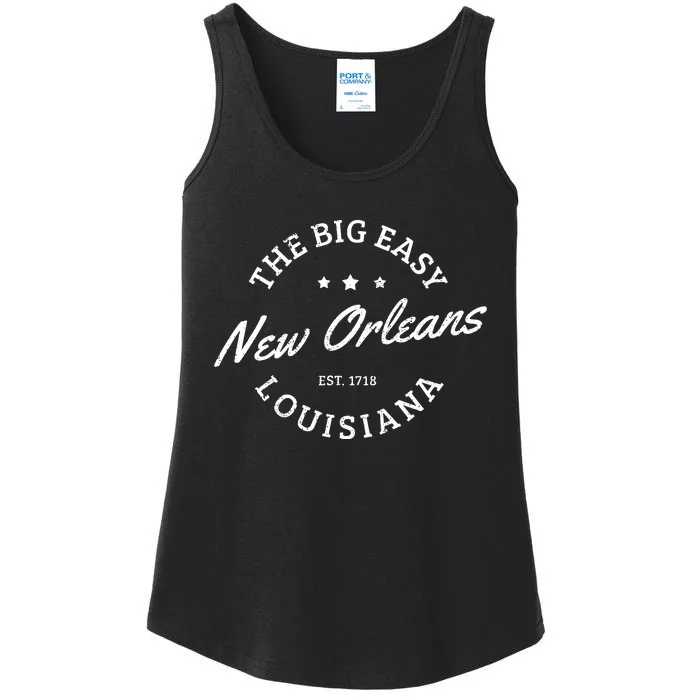 New Orleans Est 1718 The Big Easy Louisiana Souvenir Gift Ladies Essential Tank