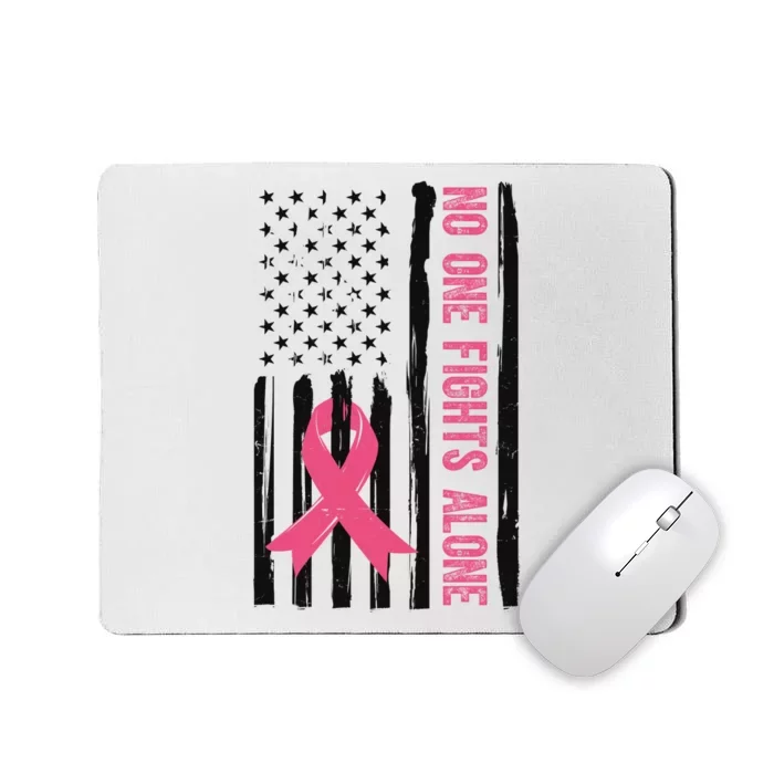 No One Fights Alone Breast Cancer Usa Ribbon Mousepad