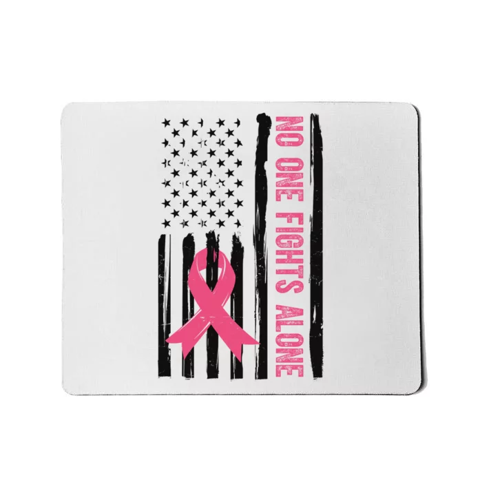 No One Fights Alone Breast Cancer Usa Ribbon Mousepad