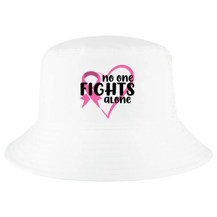 No One Fights Alone Breast Cancer Heart Cool Comfort Performance Bucket Hat