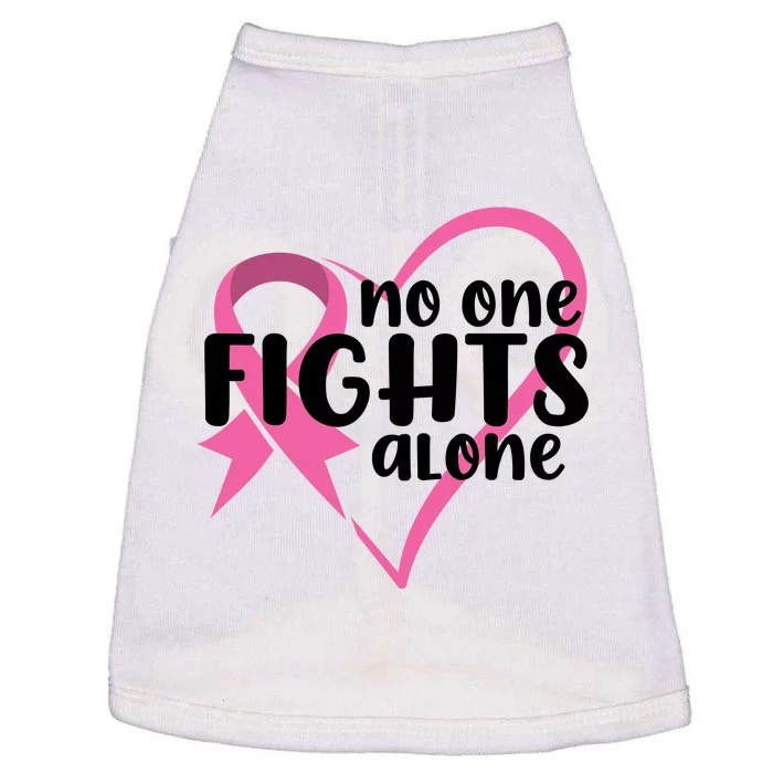 No One Fights Alone Breast Cancer Heart Doggie Tank