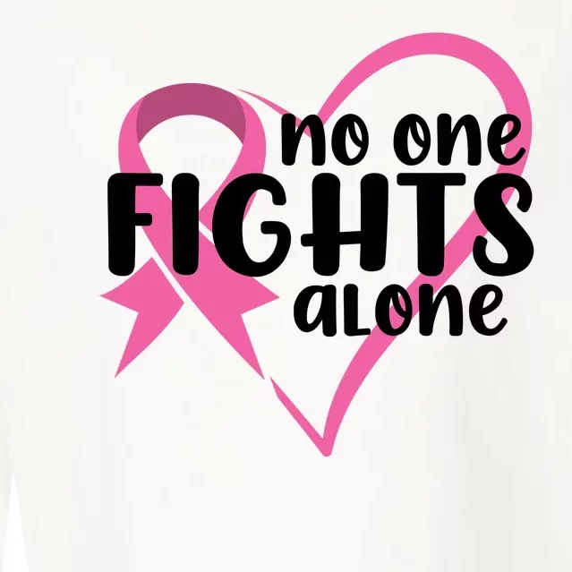 No One Fights Alone Breast Cancer Heart Cropped Pullover Crew