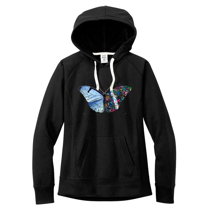 No One Fight Alone Butterfly All Cancer Matters Cancer Women's Fleece Hoodie