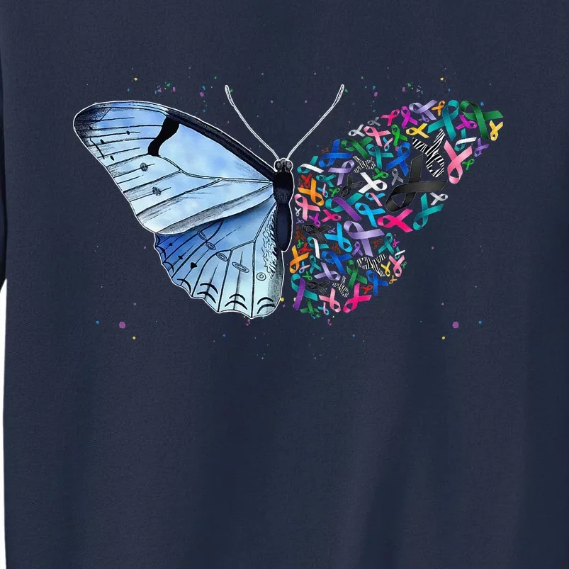 No One Fight Alone Butterfly All Cancer Matters Cancer Sweatshirt