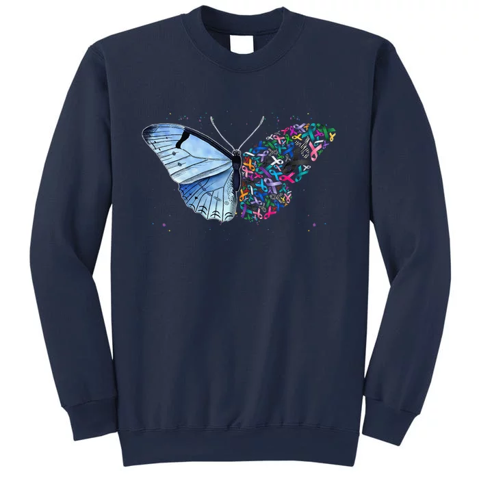 No One Fight Alone Butterfly All Cancer Matters Cancer Sweatshirt