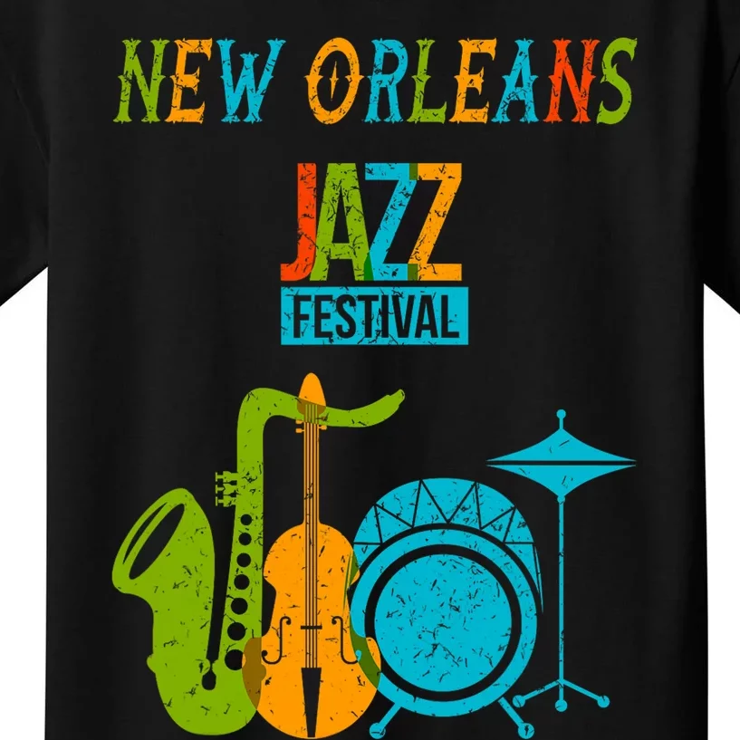 New Orleans Festival Of Jazz Music Gift Louisiana Jazz Kids T-Shirt