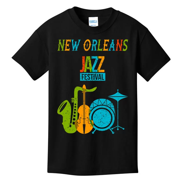 New Orleans Festival Of Jazz Music Gift Louisiana Jazz Kids T-Shirt