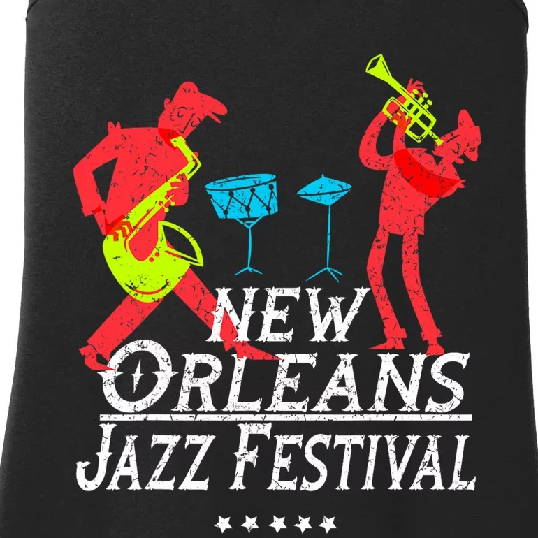 New Orleans Festival Of Jazz Music Gift Louisiana Jazz Ladies Essential Tank