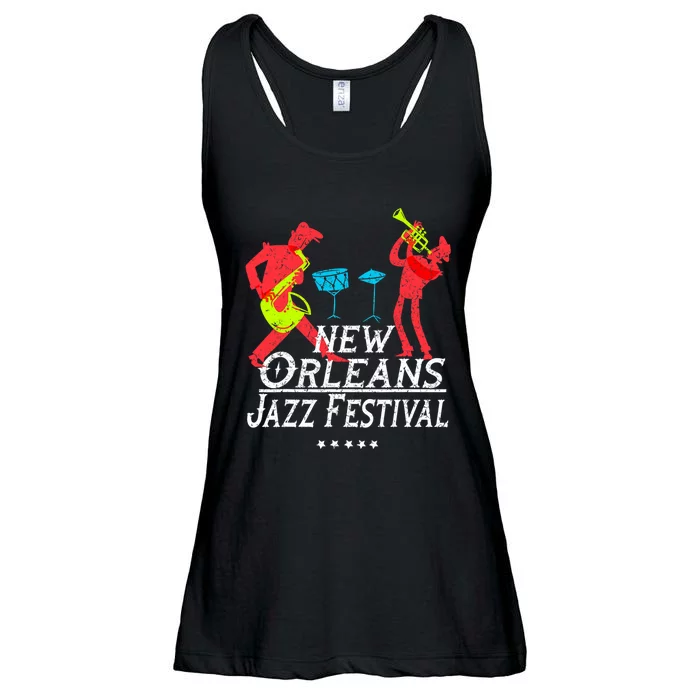 New Orleans Festival Of Jazz Music Gift Louisiana Jazz Ladies Essential Flowy Tank