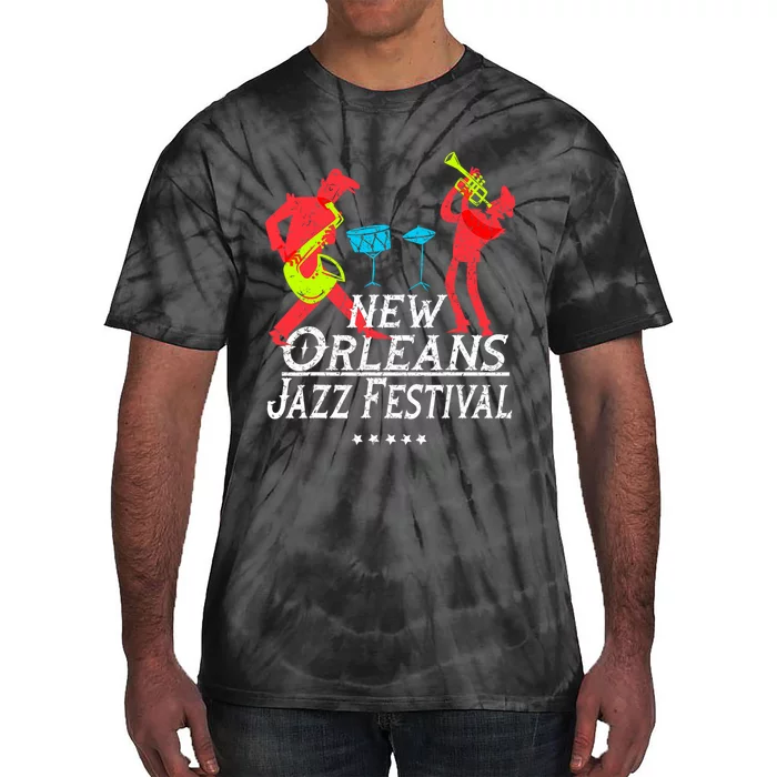 New Orleans Festival Of Jazz Music Gift Louisiana Jazz Tie-Dye T-Shirt