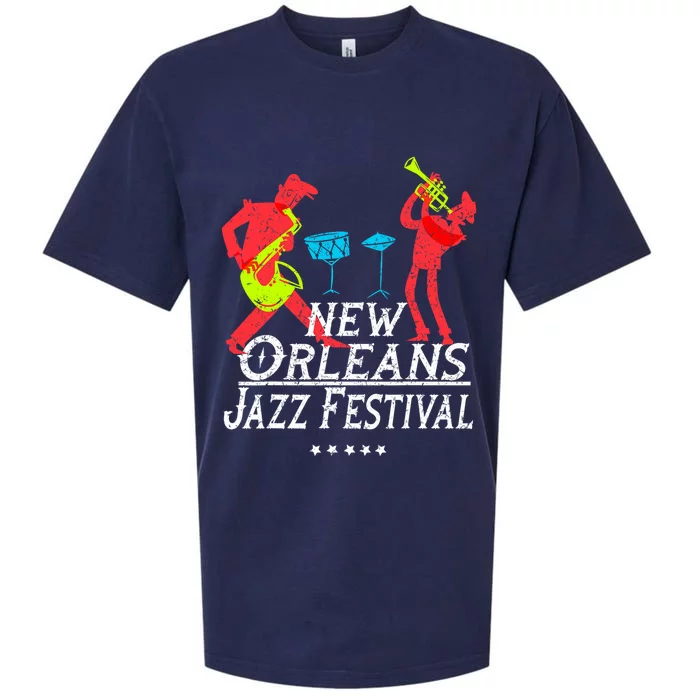 New Orleans Festival Of Jazz Music Gift Louisiana Jazz Sueded Cloud Jersey T-Shirt