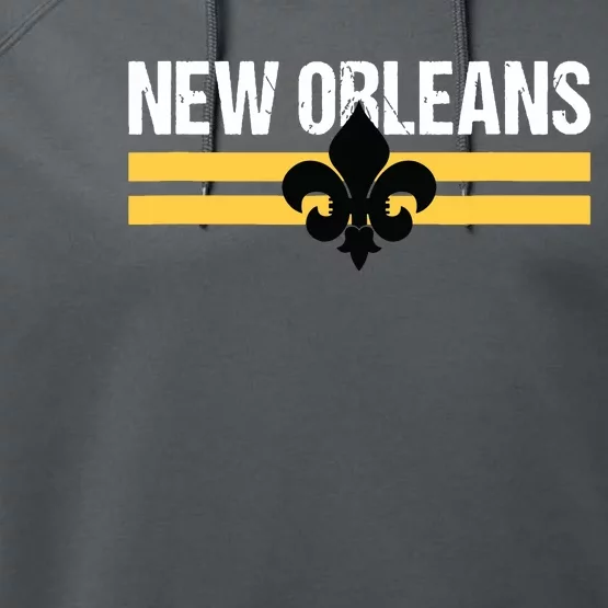 New Orleans Fleurdelis Fleurdelys Lily Icon New Orlean Performance Fleece Hoodie