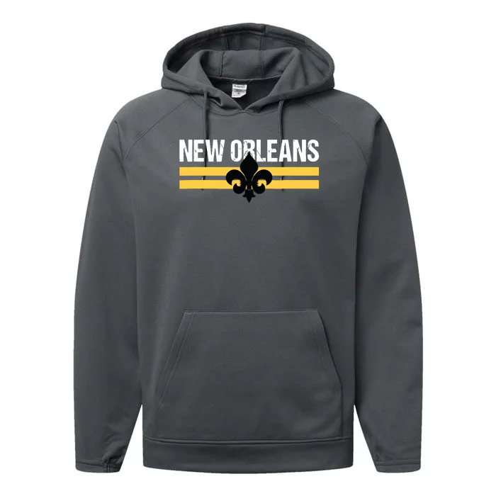 New Orleans Fleurdelis Fleurdelys Lily Icon New Orlean Performance Fleece Hoodie