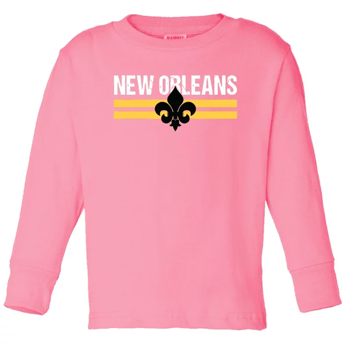 New Orleans Fleurdelis Fleurdelys Lily Icon New Orlean Toddler Long Sleeve Shirt