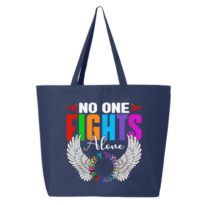 No One Fight Alone Angel Wings World Cancer Day 25L Jumbo Tote