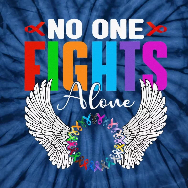 No One Fight Alone Angel Wings World Cancer Day Tie-Dye T-Shirt