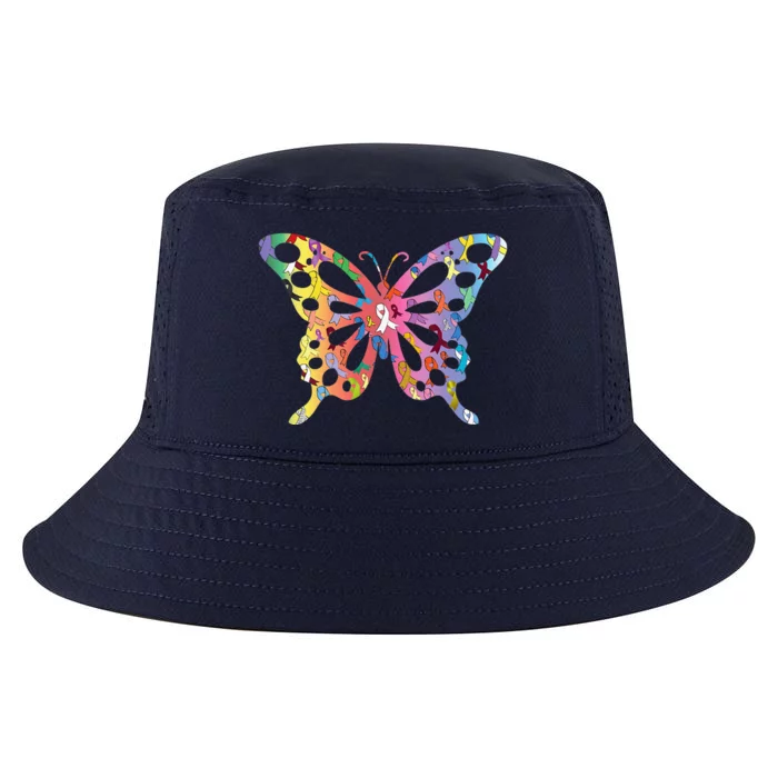 No One Fight Alone Butterfly All Cancer Matters Cancer Cool Comfort Performance Bucket Hat