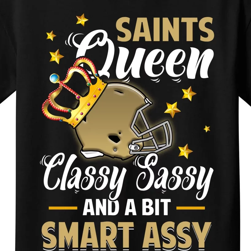 New Orleans Football Queen Classy Sassy And A Bit Smart Kids T-Shirt