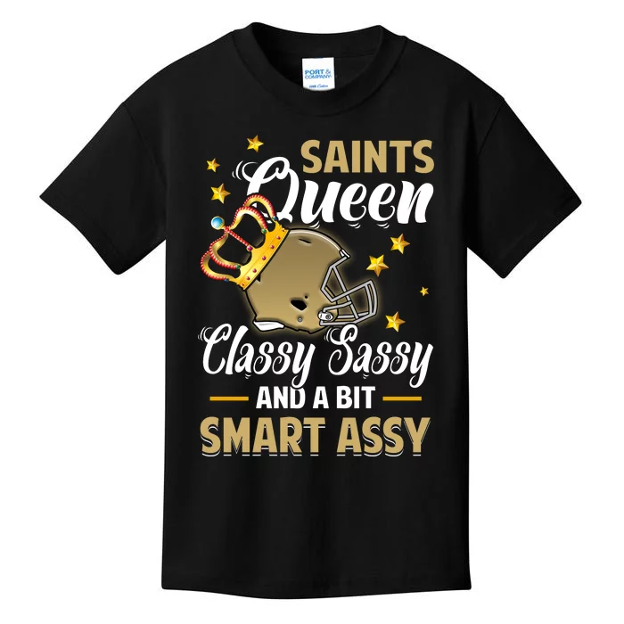 New Orleans Football Queen Classy Sassy And A Bit Smart Kids T-Shirt