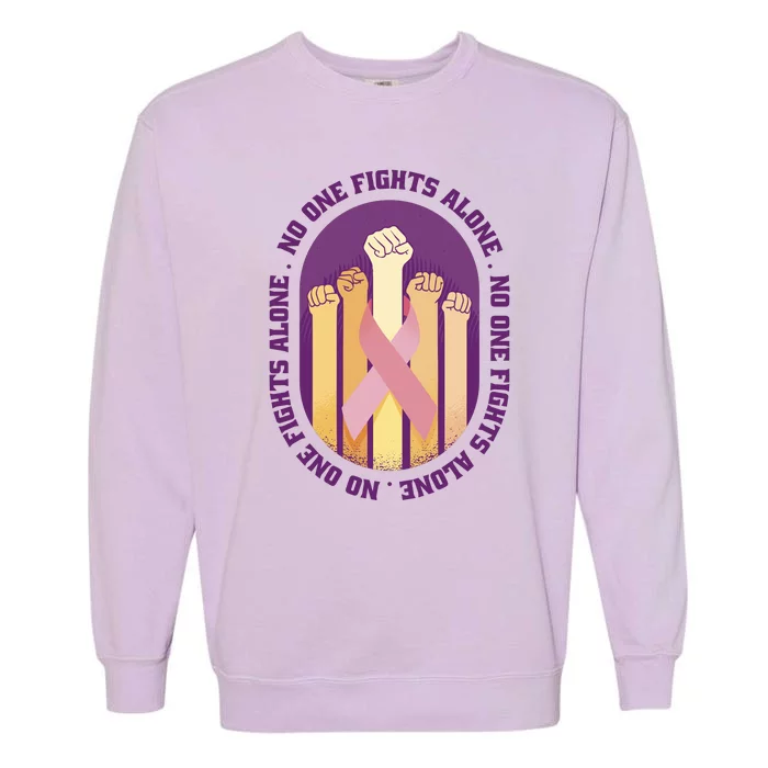 No One Fights Alone Breast Cancer Garment-Dyed Sweatshirt