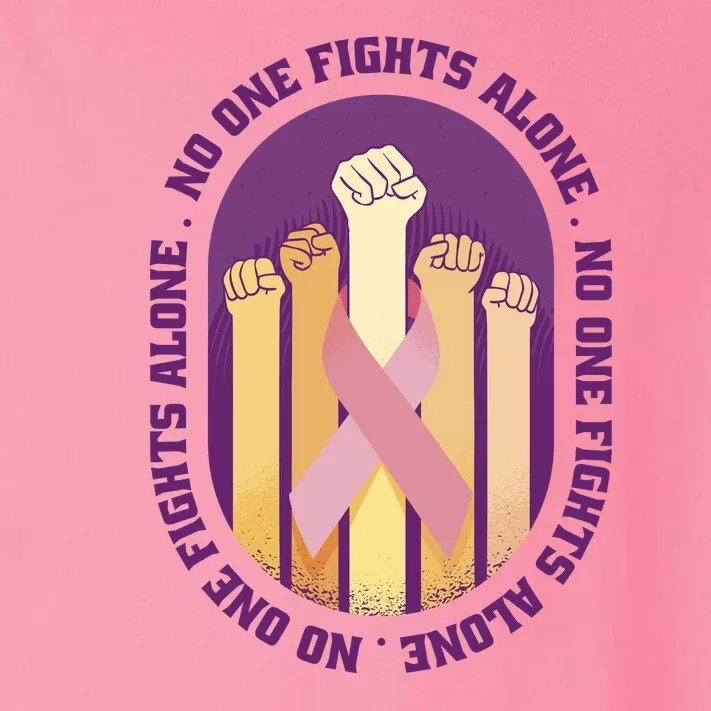 No One Fights Alone Breast Cancer Toddler Long Sleeve Shirt