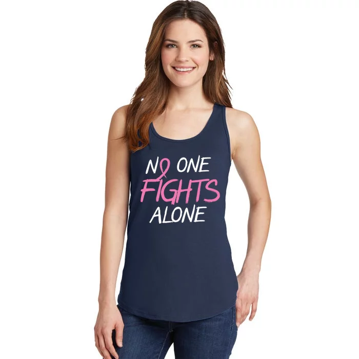 No One Fights Alone Breast Cancer Ladies Essential Tank