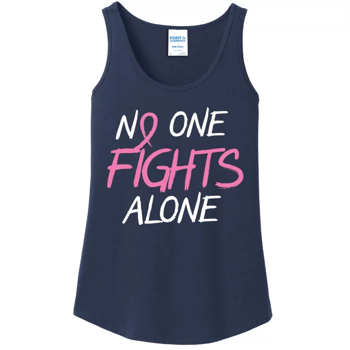 No One Fights Alone Breast Cancer Ladies Essential Tank