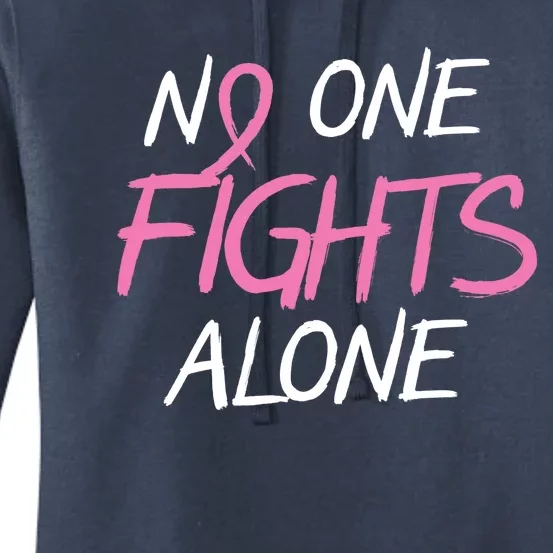 No One Fights Alone Breast Cancer Women's Pullover Hoodie