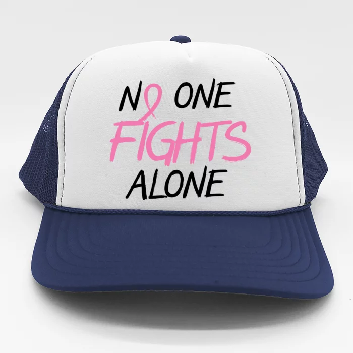 No One Fights Alone Breast Cancer Trucker Hat