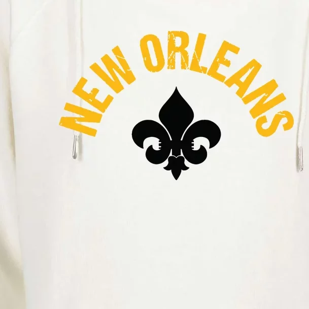 New Orleans Fleurdelis Fleurdelys Design New Orleans Womens Funnel Neck Pullover Hood