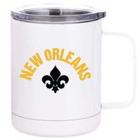 New Orleans Fleurdelis Fleurdelys Design New Orleans 12 oz Stainless Steel Tumbler Cup