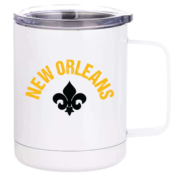 New Orleans Fleurdelis Fleurdelys Design New Orleans 12 oz Stainless Steel Tumbler Cup