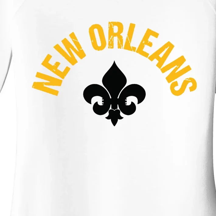 New Orleans Fleurdelis Fleurdelys Design New Orleans Women's Perfect Tri Tunic Long Sleeve Shirt