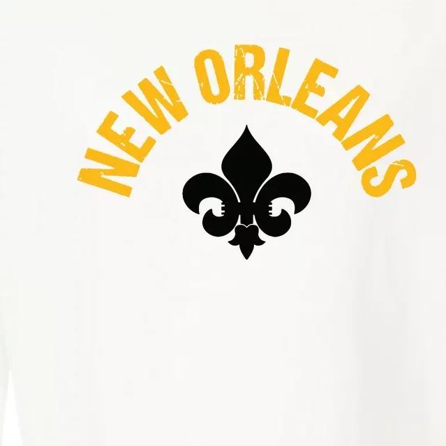 New Orleans Fleurdelis Fleurdelys Design New Orleans Cropped Pullover Crew