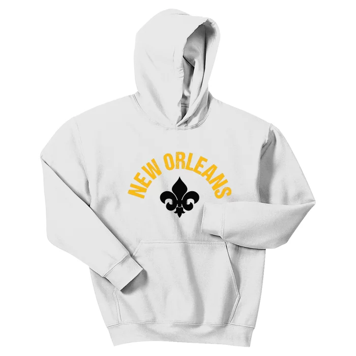 New Orleans Fleurdelis Fleurdelys Design New Orleans Kids Hoodie