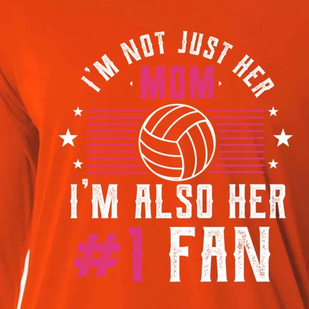 Number One Fan Volleyball Mom Gift Design Idea Design Gift Cooling Performance Long Sleeve Crew