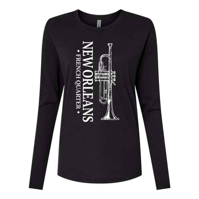 New Orleans French Quarter Mardi Gras Womens Cotton Relaxed Long Sleeve T-Shirt