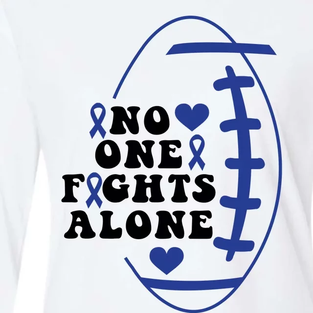 No One Fights Alone Colon Cancer Family Womens Cotton Relaxed Long Sleeve T-Shirt