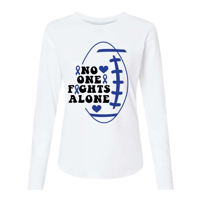 No One Fights Alone Colon Cancer Family Womens Cotton Relaxed Long Sleeve T-Shirt