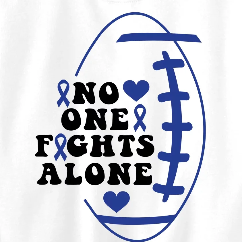 No One Fights Alone Colon Cancer Family Kids Sweatshirt