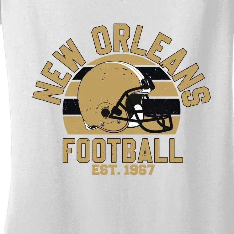 New Orleans Football Est 1967 Team Supporter Women's V-Neck T-Shirt