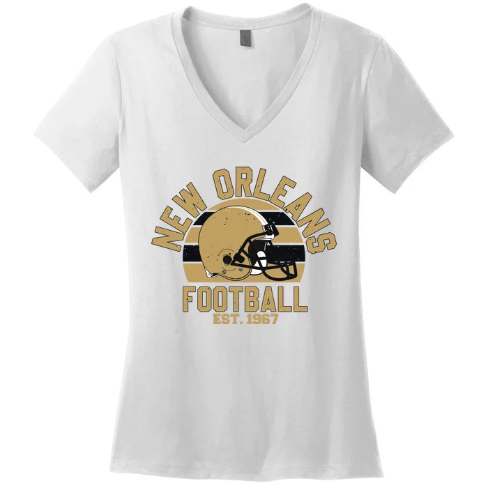 New Orleans Football Est 1967 Team Supporter Women's V-Neck T-Shirt