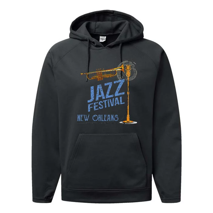 New Orleans Festival Of Jazz Music Louisiana Gifts Performance Fleece Hoodie