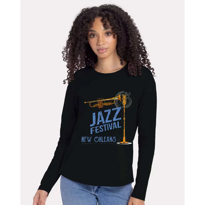 New Orleans Festival Of Jazz Music Louisiana Gifts Womens Cotton Relaxed Long Sleeve T-Shirt